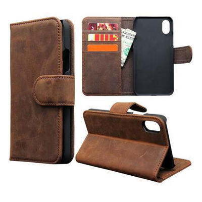 Standing Leather Wallet Flip Cell Phone Case Cover With 3 Card Slots For iPhone X XR XS MAX