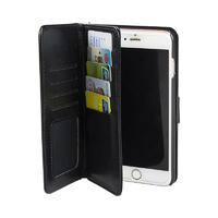 Business PU Leather Detachable Magnetic Wallet Card Holder Mobile Phone Case Covers for  iPhone